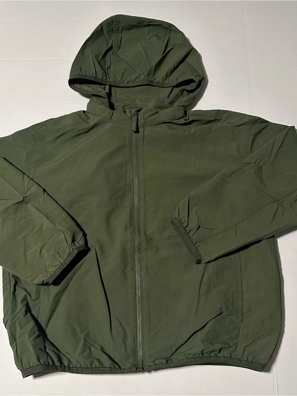 Uniqlo pocketable Olive Hooded Windbreaker Parka Jacket